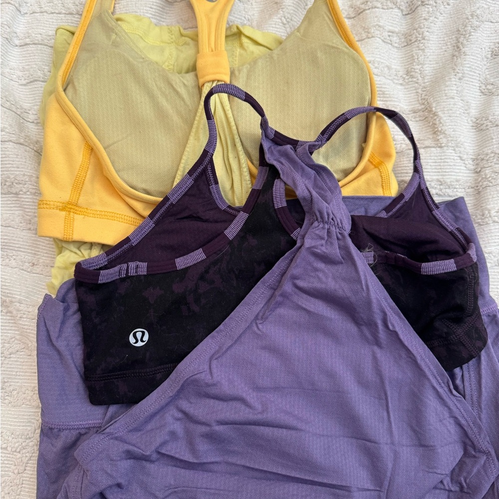 lululemon athletica Purple and Yellow Sports Bras